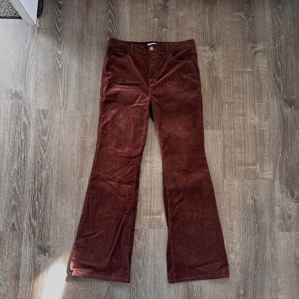 Brown High Rise Slim Flare Corduroy Pants - Picture 10 of 11